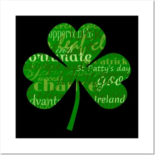 Irish St patricks day three leaf shamrock Posters and Art